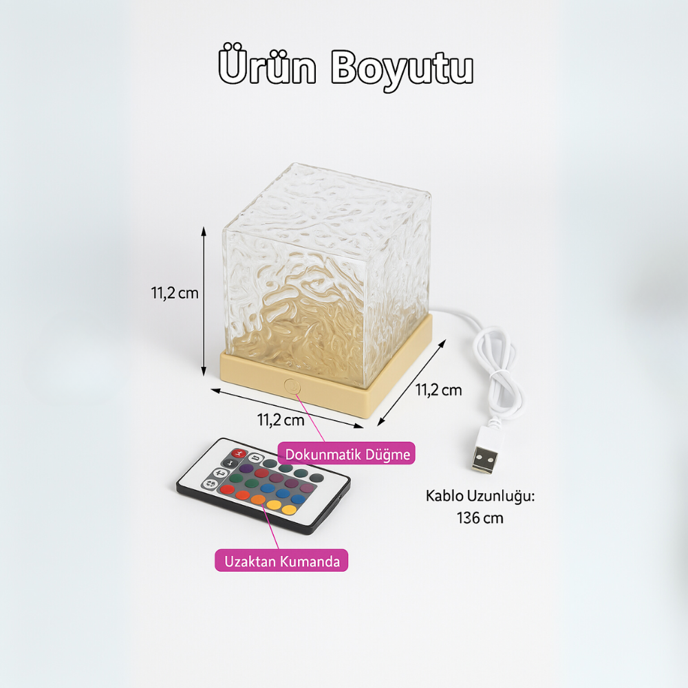 Aurora™ Okyanus Dalgası Projektör Işığı - 16 Renkli Gece Lambası